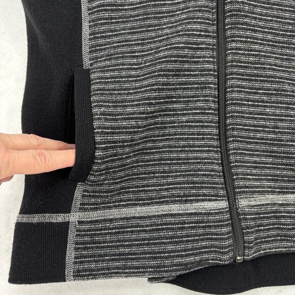 Kuhl Chianti Fleece Wool Blend Hooded Jacket Size L Black Gray Zip Up Hoodie - Picture 5 of 11